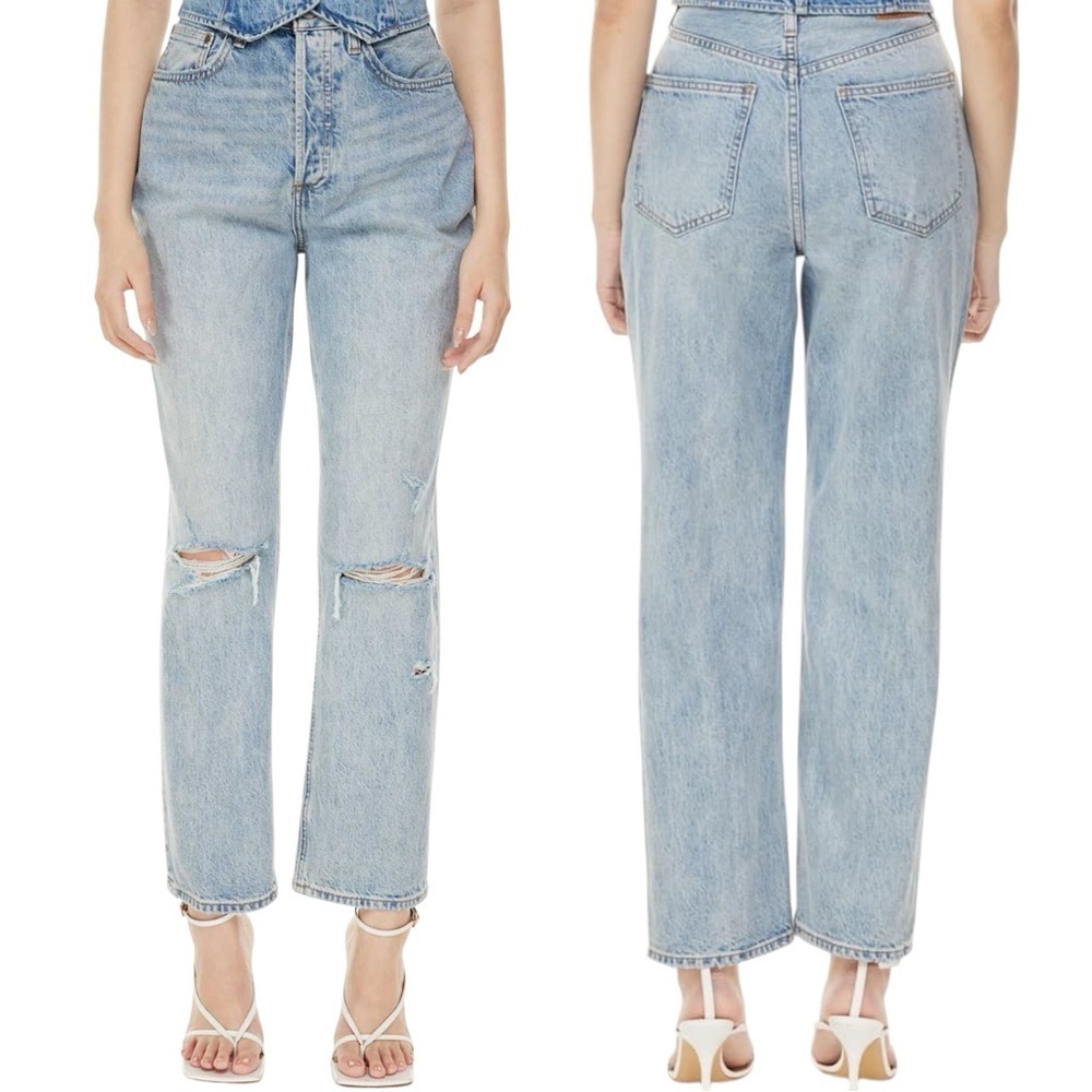 Aritzia Denim Forum Joni High Rise Loose 29L Picture This Bleu 25